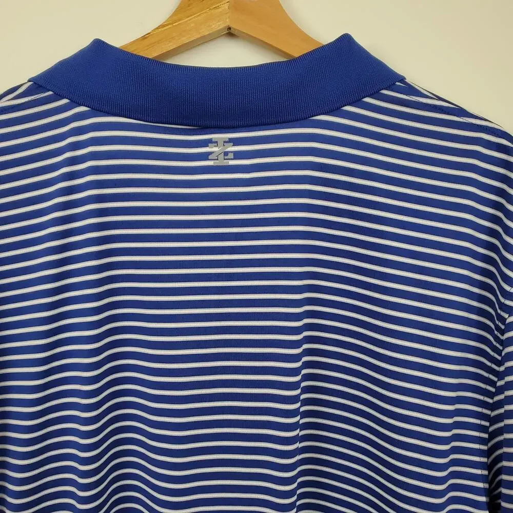 IZOD POLO GOLF SHIRT MEN'S SIZE XXL LOGO STRIPED BLUE WHITE SHORT SLEEVES CASUAL - Picture 8 of 15